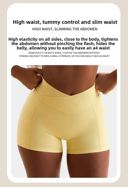 High Elasticity Cross Back Sports Bra Fitness Yoga Shorts Set Beautiful Back Design Neck Hanging Sports Underwear