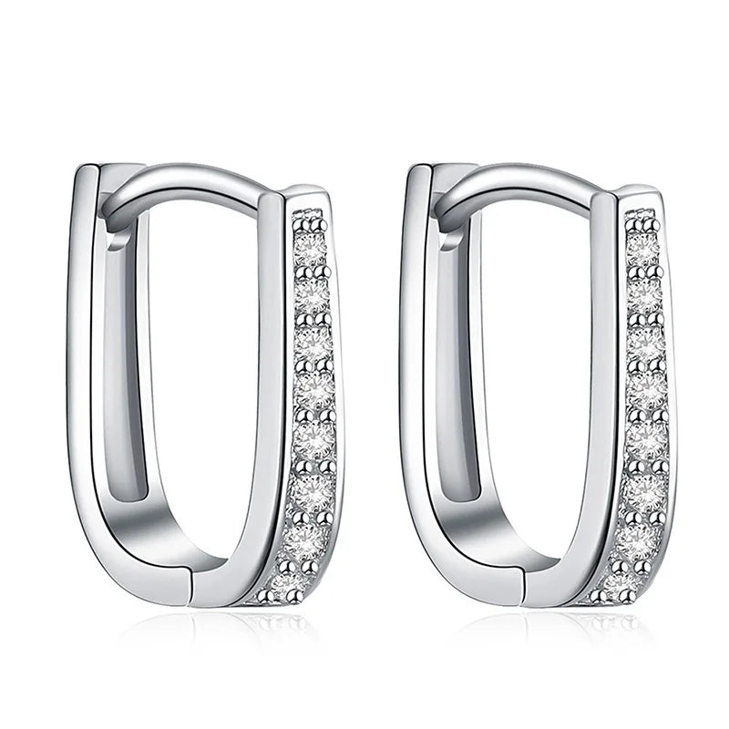 New 925 Sterling Silver AAA Zircon Stud Earrings For Women Fashion Exquisite Student Girlfriend Jewelry Accessories Heart Gift