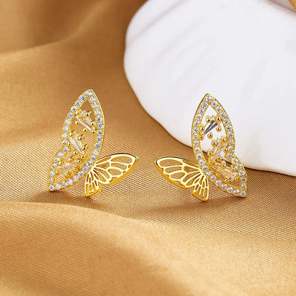 New 925 Sterling Silver AAA Zircon Stud Earrings For Women Fashion Exquisite Student Girlfriend Jewelry Accessories Heart Gift