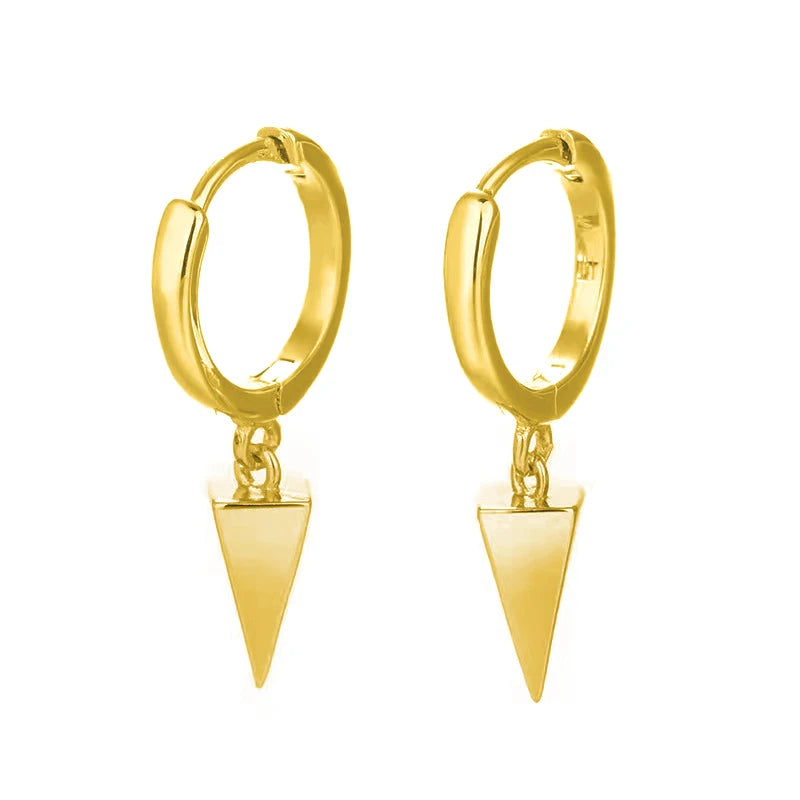 925 Silver Needle Cross/Star/Inverted Triangle Hollow Pendant Hoop Earrings For Women Simple Design Earrings Fashion Jewelry