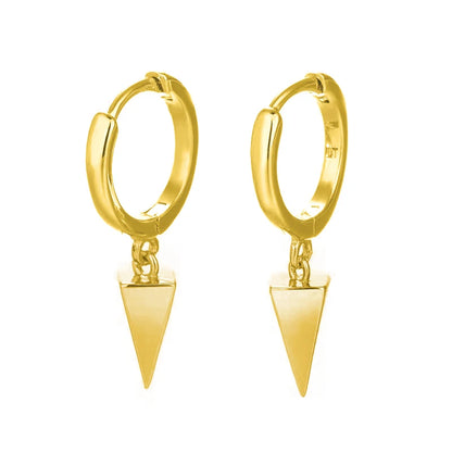 925 Silver Needle Cross/Star/Inverted Triangle Hollow Pendant Hoop Earrings For Women Simple Design Earrings Fashion Jewelry