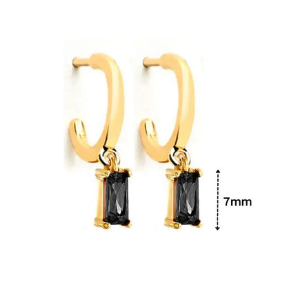 925 Sterling Silver Ear Needle Black Zircon Butterfly/Water Drop Hoop Earrings Drop Earrings For Women Fashion Wedding Jewelry