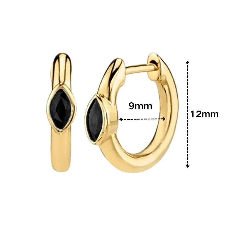 925 Sterling Silver Ear Needle Black Zircon Butterfly/Water Drop Hoop Earrings Drop Earrings For Women Fashion Wedding Jewelry