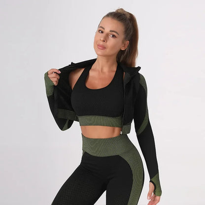 Breathable Yoga Suit Women's Simple High-waisted Sportswear Slimming Smoothing Outline Naked Feeling Yoga Set