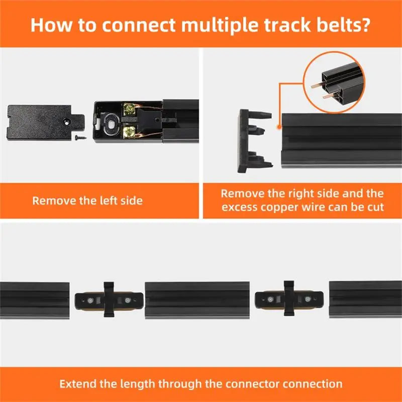 LED Track Light 220V Spotlight Rail COB Ceiling Lamp Set For Kitchen