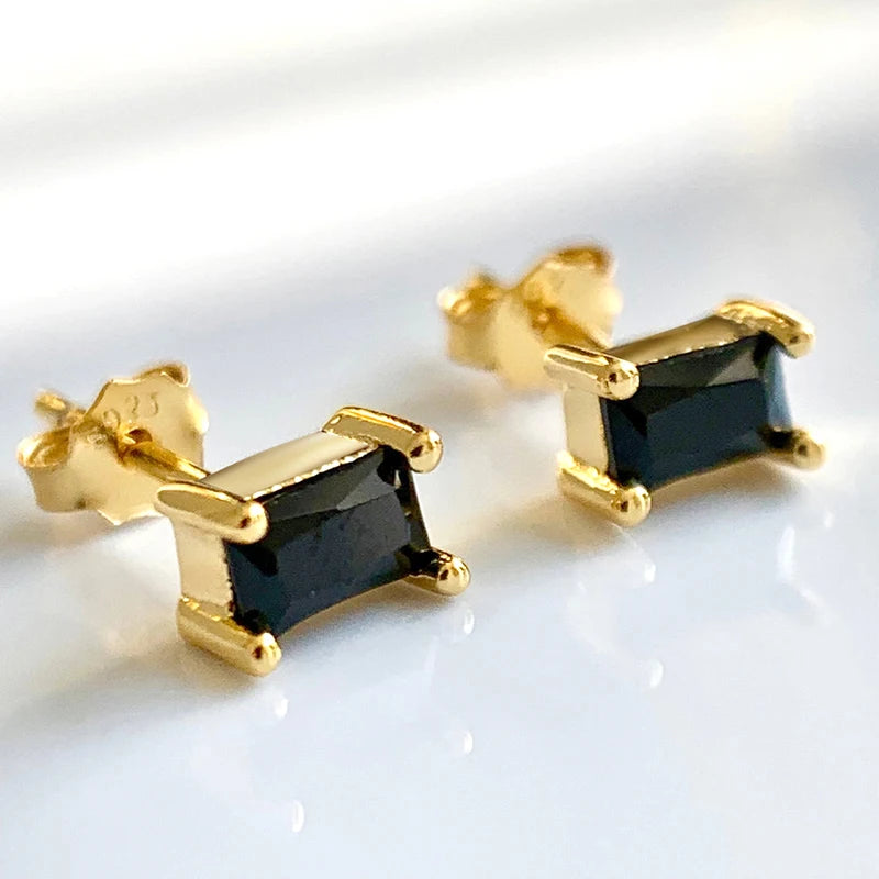 925 Sterling Silver Ear Needle Black Zircon Butterfly/Water Drop Hoop Earrings Drop Earrings For Women Fashion Wedding Jewelry