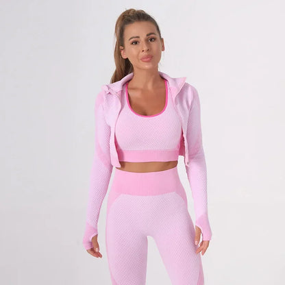 Breathable Yoga Suit Women's Simple High-waisted Sportswear Slimming Smoothing Outline Naked Feeling Yoga Set