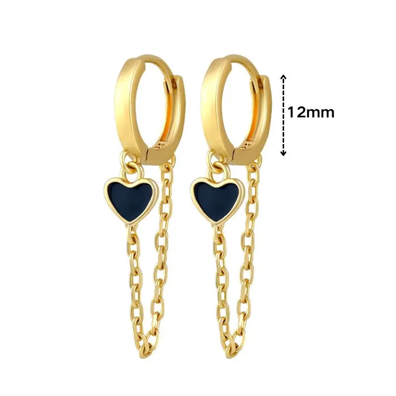 925 Sterling Silver Ear Needle Black Zircon Butterfly/Water Drop Hoop Earrings Drop Earrings For Women Fashion Wedding Jewelry