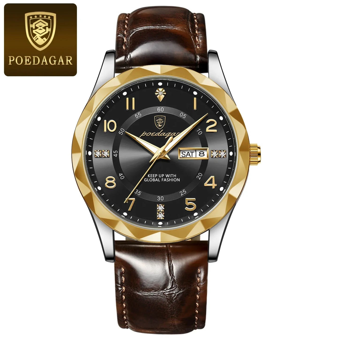 New Swiss Brand Men's Watch Waterproof Luminous Leather Strap Live Broadcast Popular Export Model One Piece Agency