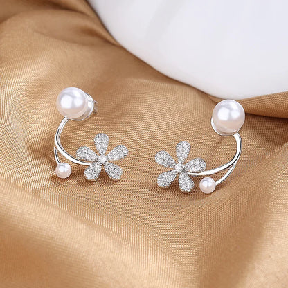 New 925 Sterling Silver AAA Zircon Stud Earrings For Women Fashion Exquisite Student Girlfriend Jewelry Accessories Heart Gift