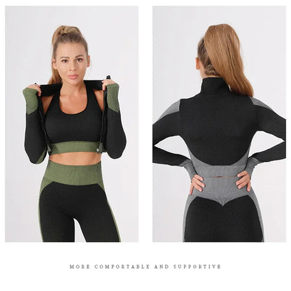 Breathable Yoga Suit Women's Simple High-waisted Sportswear Slimming Smoothing Outline Naked Feeling Yoga Set