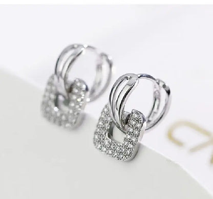 New 925 Sterling Silver AAA Zircon Stud Earrings For Women Fashion Exquisite Student Girlfriend Jewelry Accessories Heart Gift
