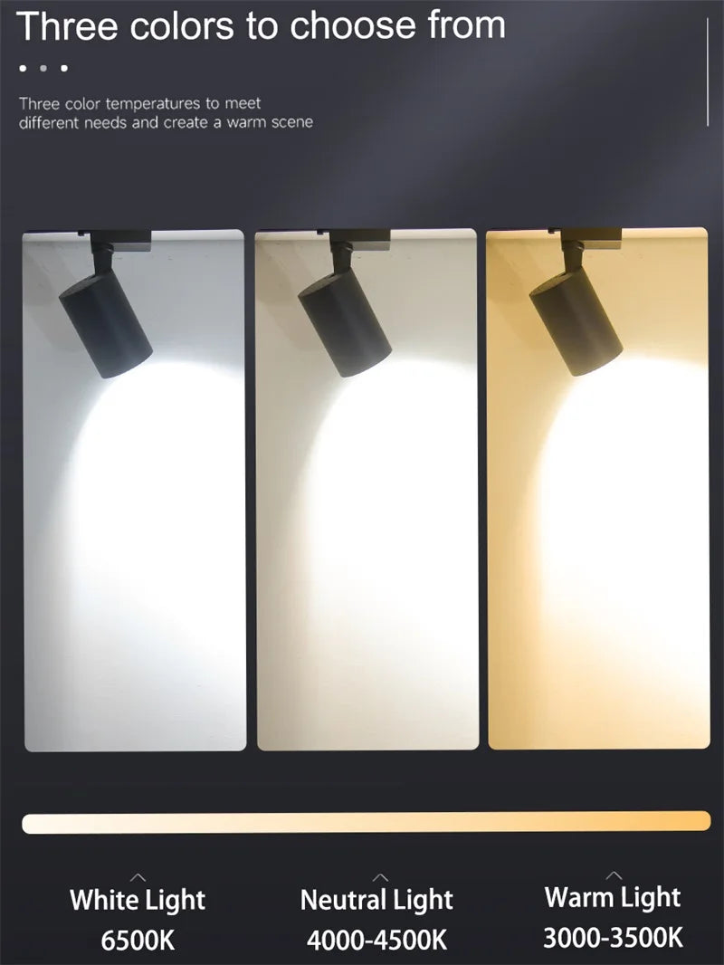 LED Track Light 220V Spotlight Rail COB Ceiling Lamp Set For Kitchen