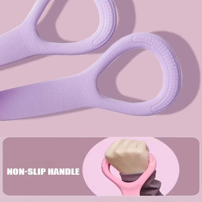 Faixa elástica com abertura para o ombro e alongamento das costas