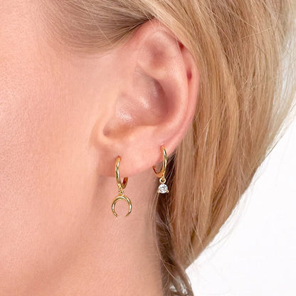 925 Silver Needle Cross/Star/Inverted Triangle Hollow Pendant Hoop Earrings For Women Simple Design Earrings Fashion Jewelry