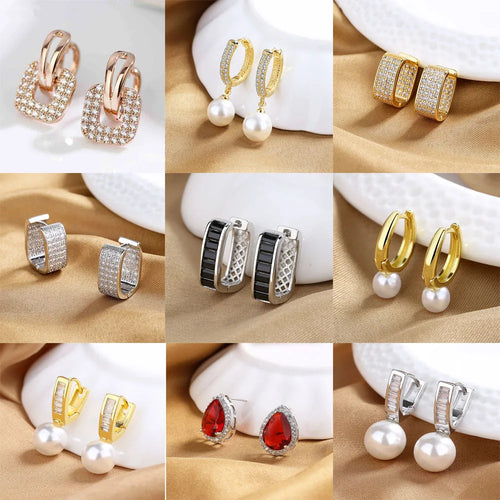 New 925 Sterling Silver AAA Zircon Stud Earrings For Women Fashion Exquisite Student Girlfriend Jewelry Accessories Heart Gift