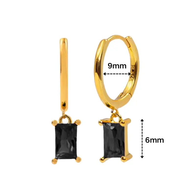 925 Sterling Silver Ear Needle Black Zircon Butterfly/Water Drop Hoop Earrings Drop Earrings For Women Fashion Wedding Jewelry