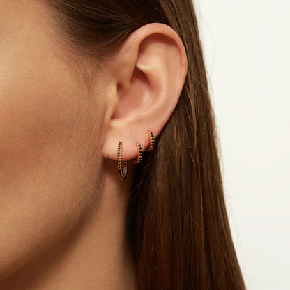 925 Sterling Silver Ear Needle Black Zircon Butterfly/Water Drop Hoop Earrings Drop Earrings For Women Fashion Wedding Jewelry