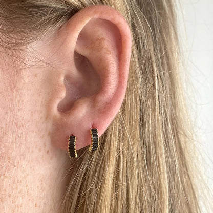 925 Sterling Silver Ear Needle Black Zircon Butterfly/Water Drop Hoop Earrings Drop Earrings For Women Fashion Wedding Jewelry